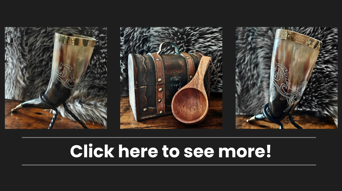 Real Viking vessels - natural horn and a historical scoop.